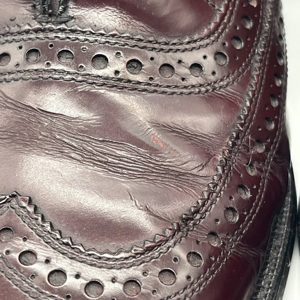 Allen Edmonds McAllister Dress Shoes Mens 11 D Burgundy Wingtip‎ Leather Oxford
